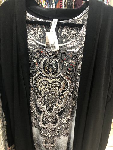 Black sweater medium length 2x