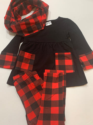Children’s 3 piece outfit leggings top, and infinity scarf oh my !!!