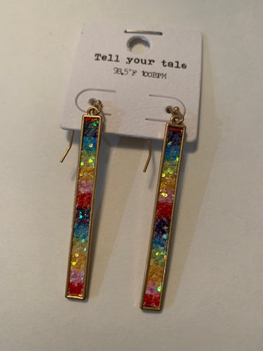 Earrings rainbow bar