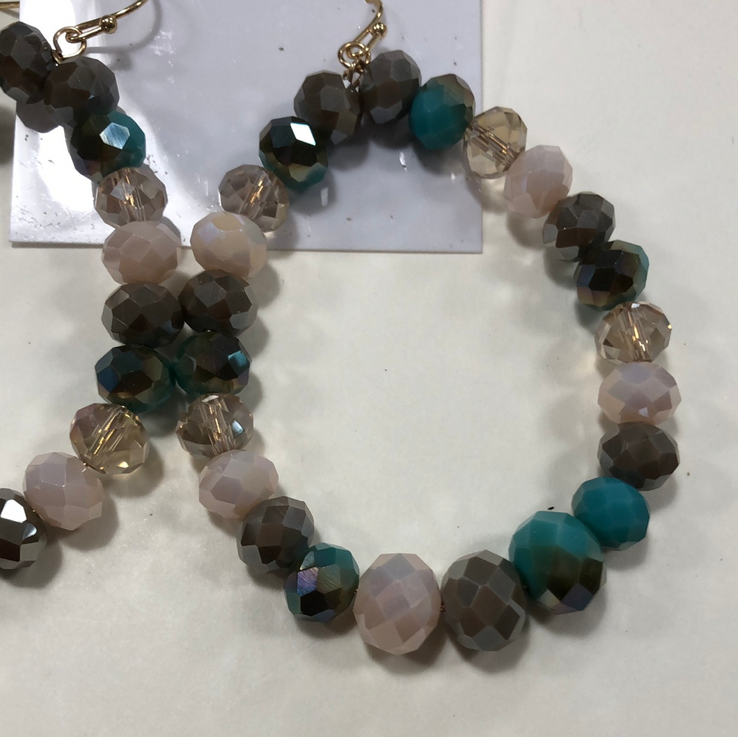 Turquoise ombré bead earrings