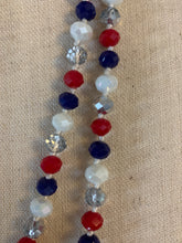 Load image into Gallery viewer, Red/white/blue/silver beads