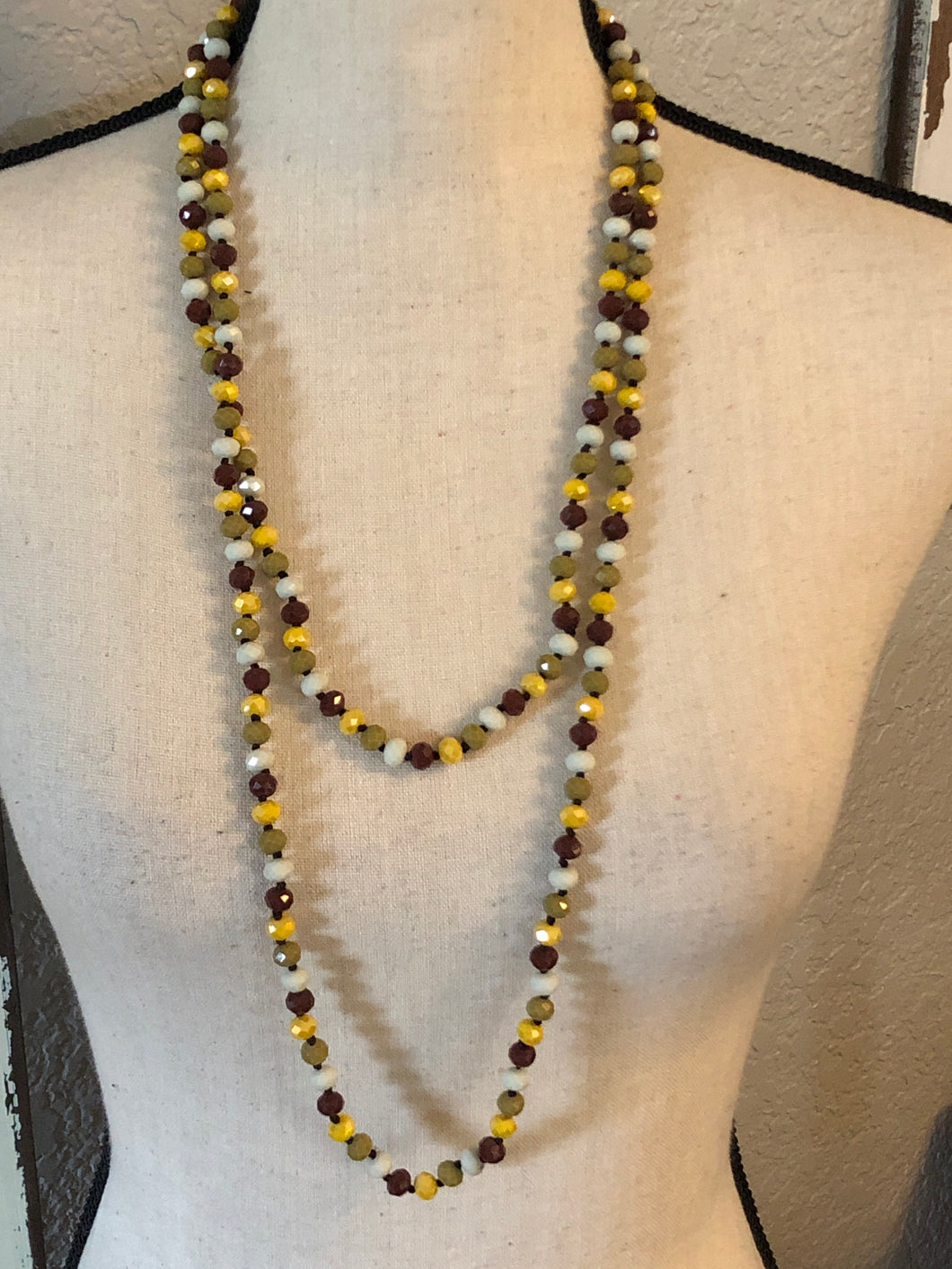 Brown mustard green beads