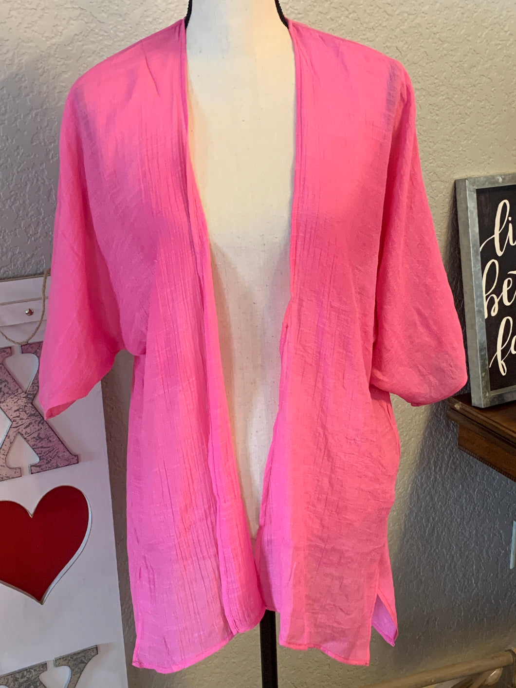 Bubblegum pink kimono