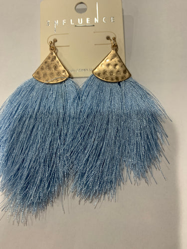 Blue tassel earrings