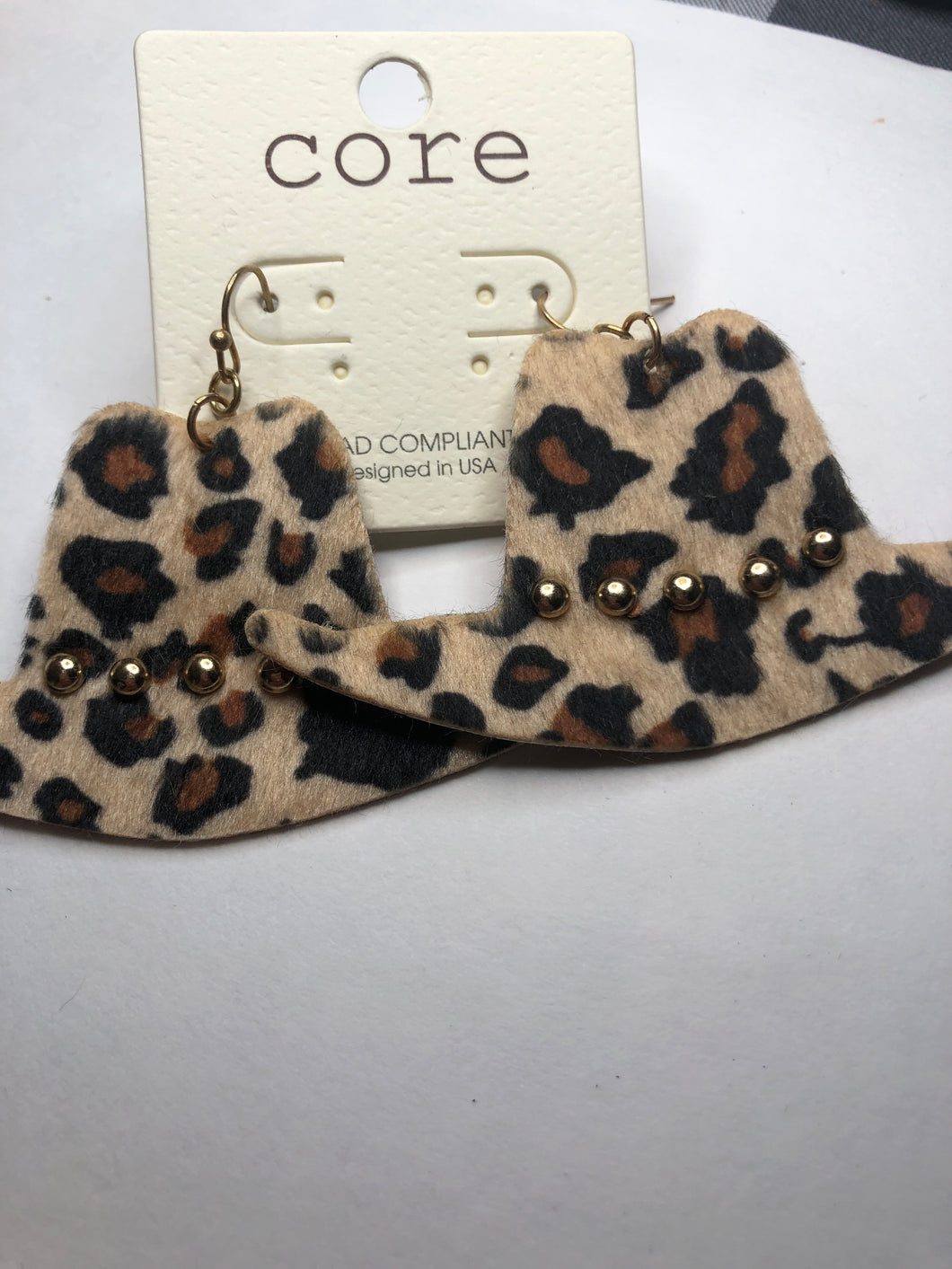 Cheetah hat earrings