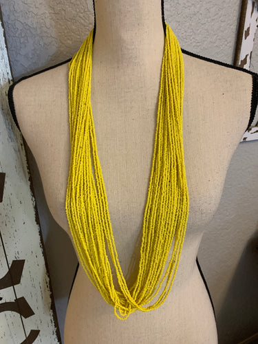 Sunflower yellow beaded necklace