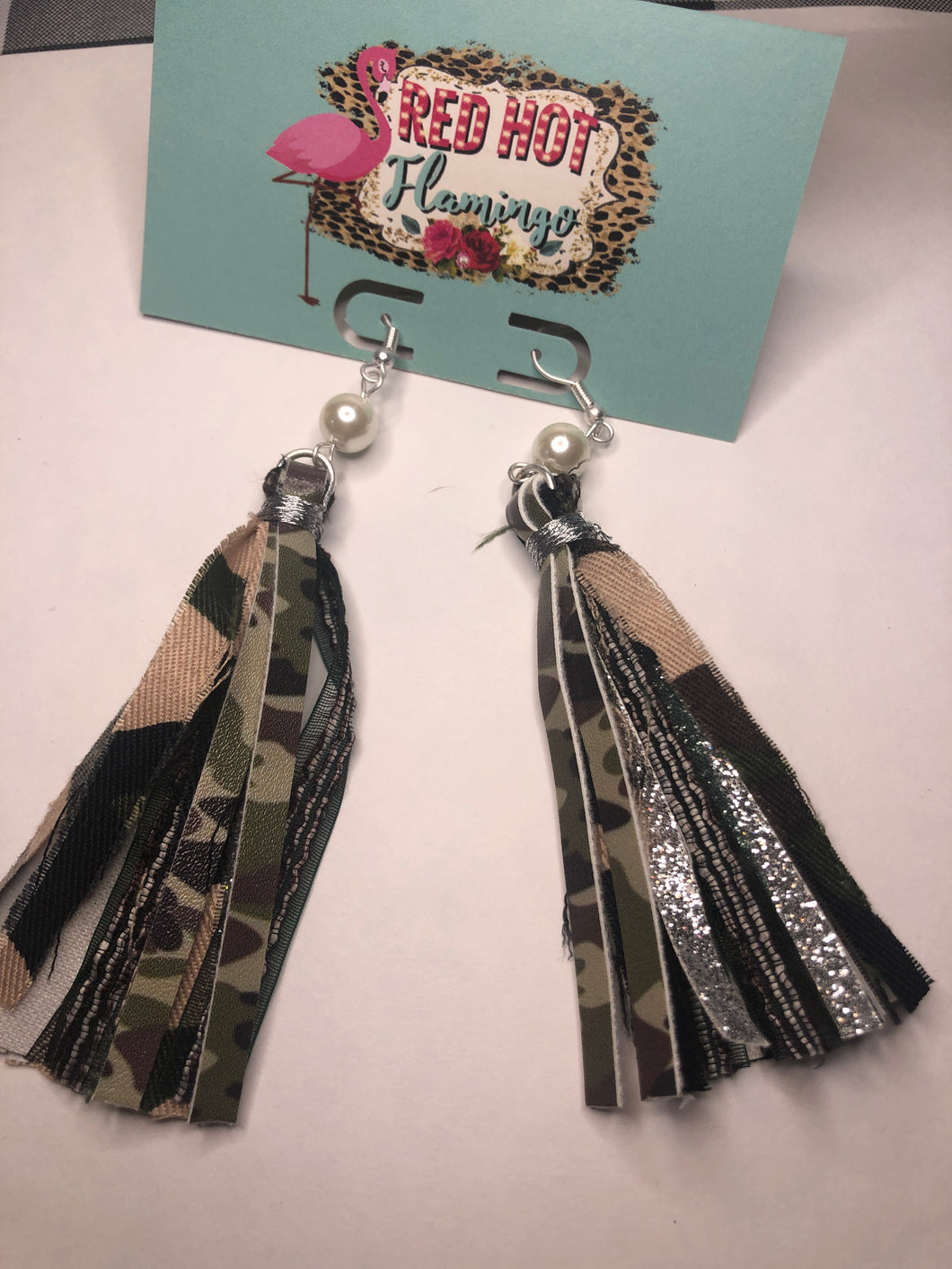 Camo tassel earrings