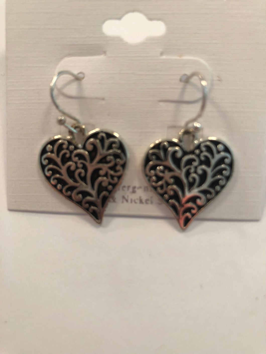 Silver heart earrings