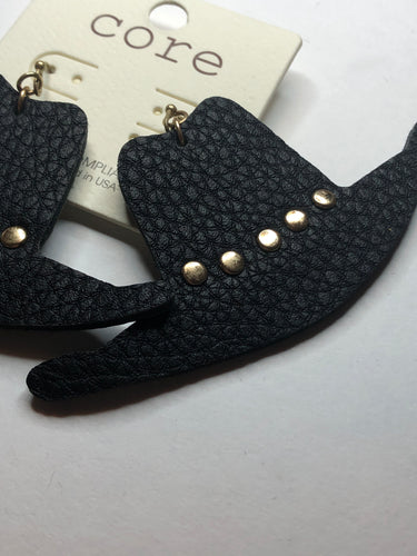Black hat earrings