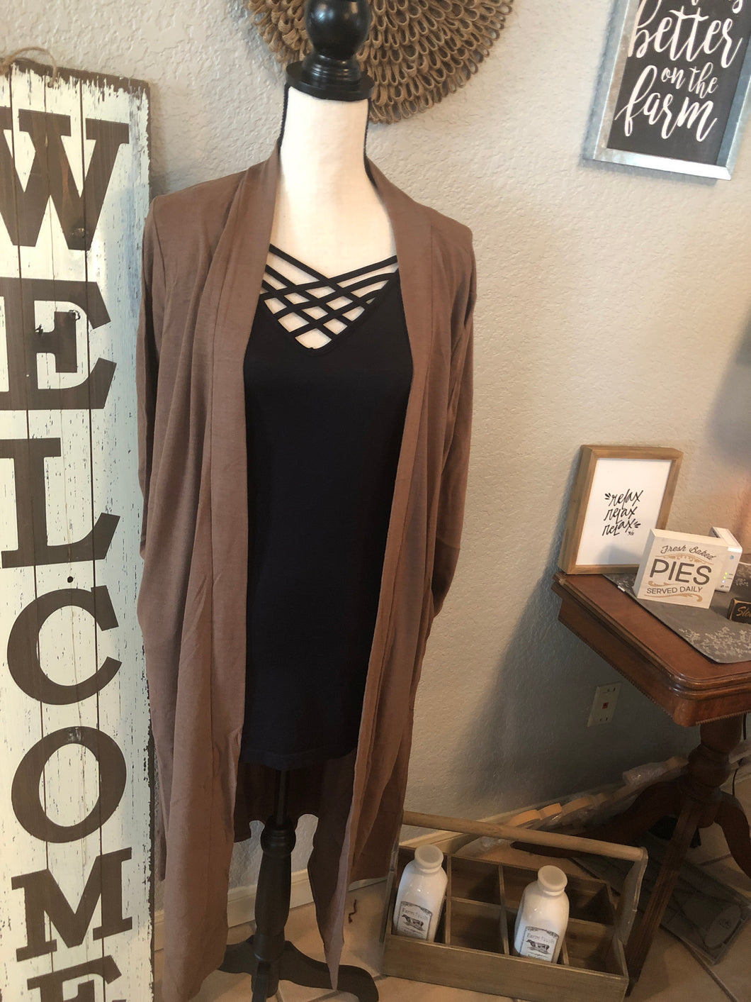 Sweater medium hidden pockets mocha