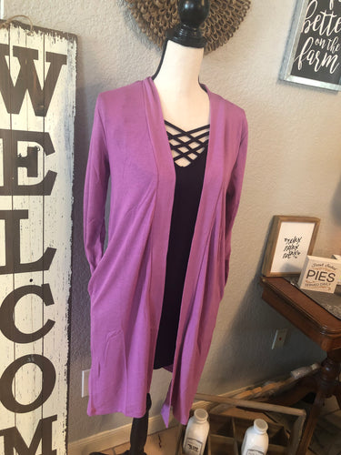 Sweater short hidden pockets orchid