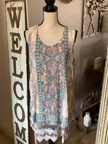 73 Double layer turquoise tank