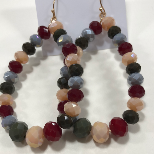 Burgundy multi bead earrings