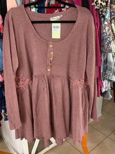 Mauve waffle top