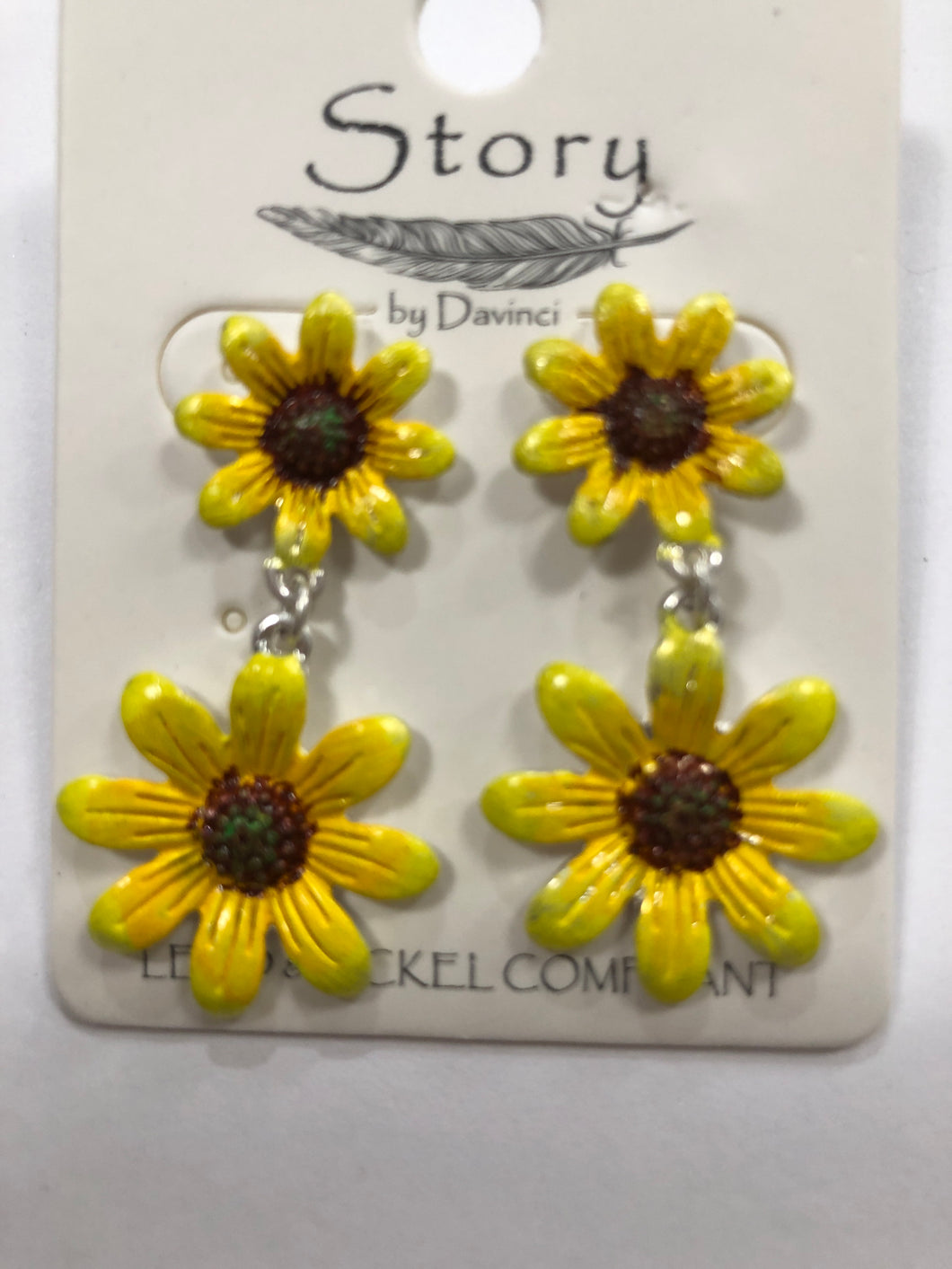 Post sunflower earrings