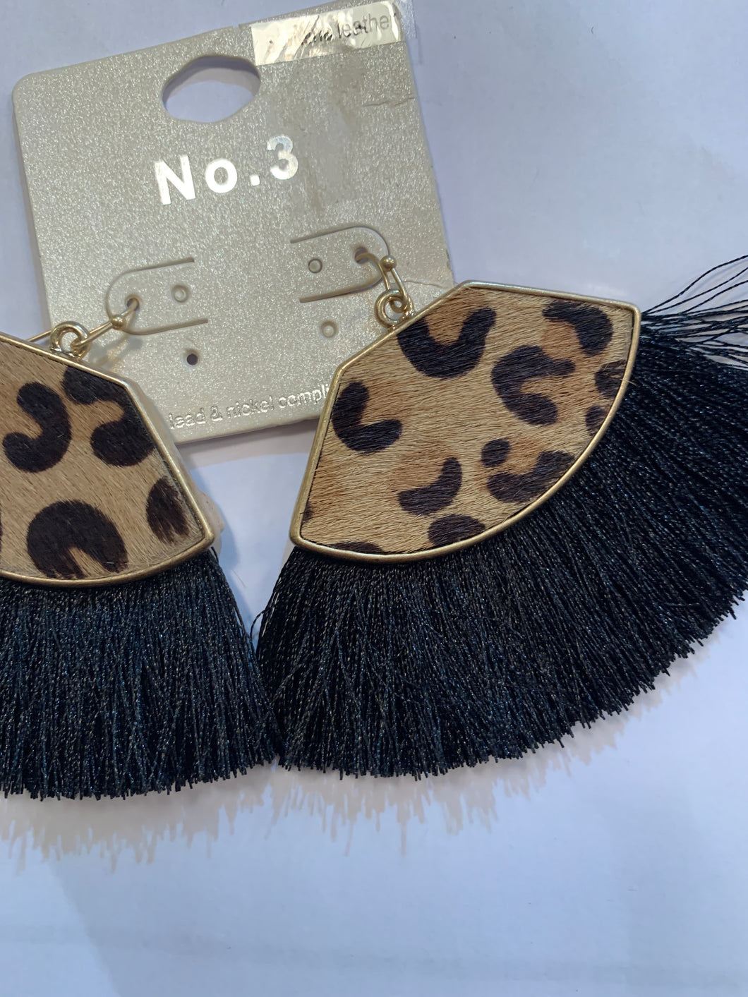 Black cheetah earrings