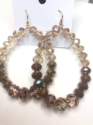 Tan ombré beaded earrings