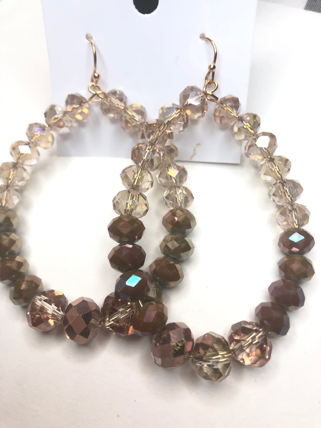 Tan ombré beaded earrings