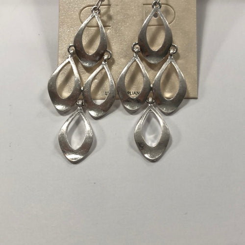 Brushed silver chandelier earrings