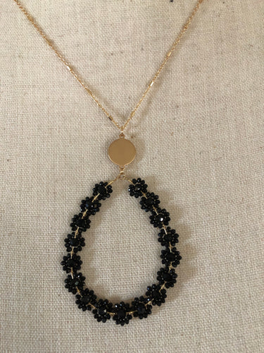 Black floral necklace