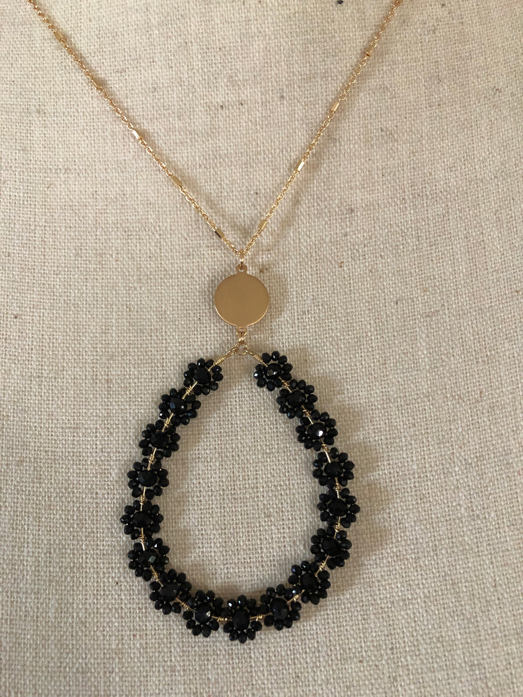 Black floral necklace