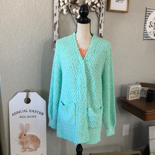 145 Mint popcorn kimono