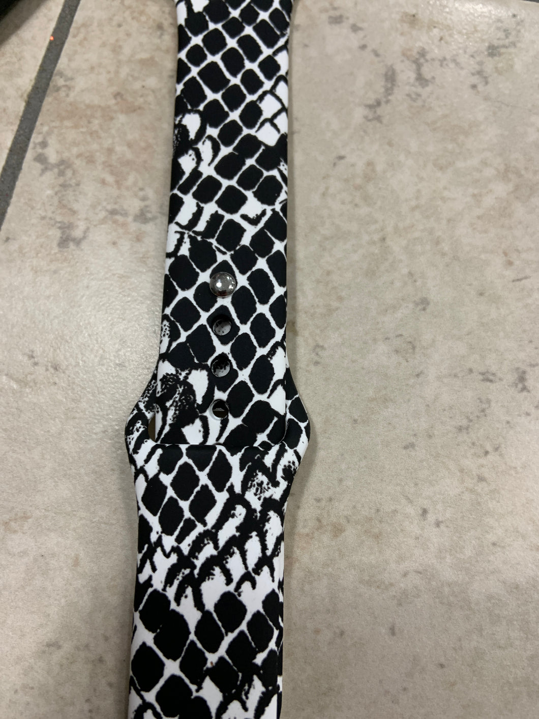 Black and white snake print Apple Watch band 42/44