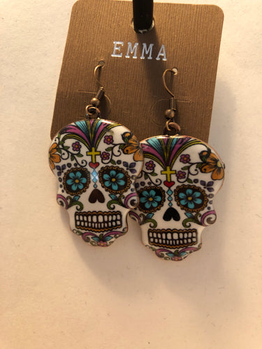 Sugar skull earrings Metal