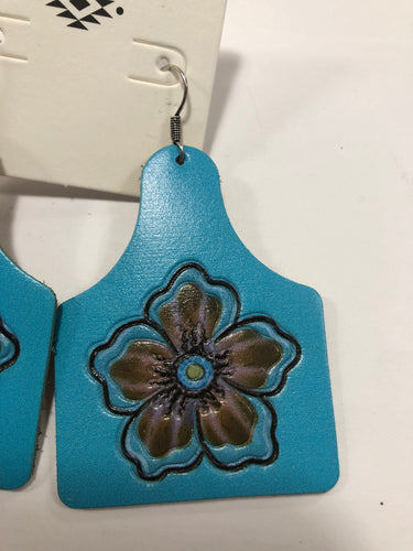 Turquoise tag earrings