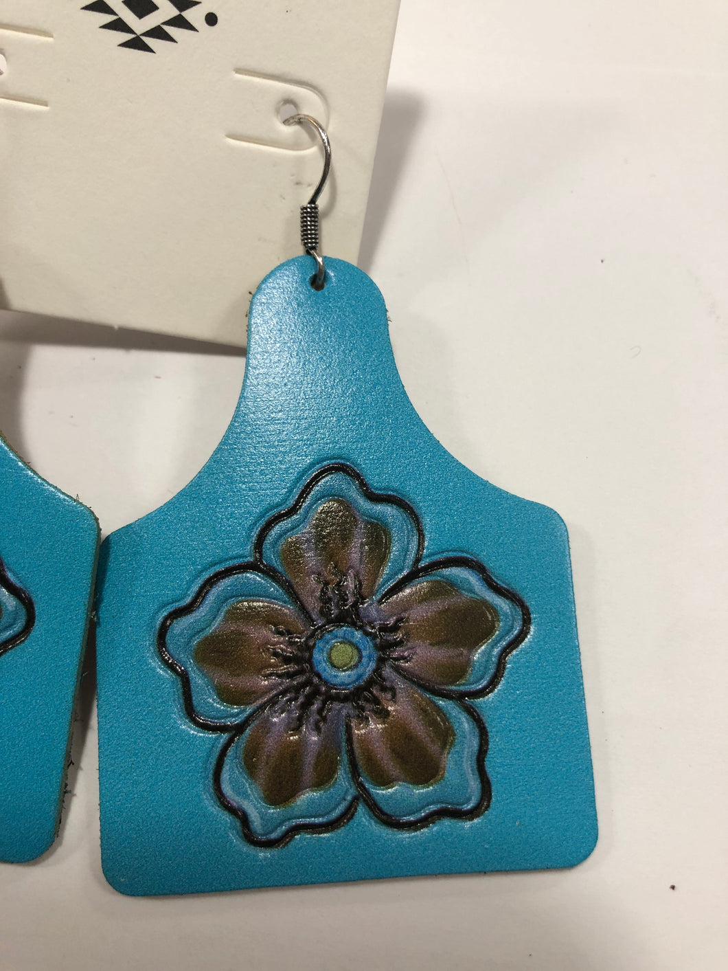 Turquoise tag earrings