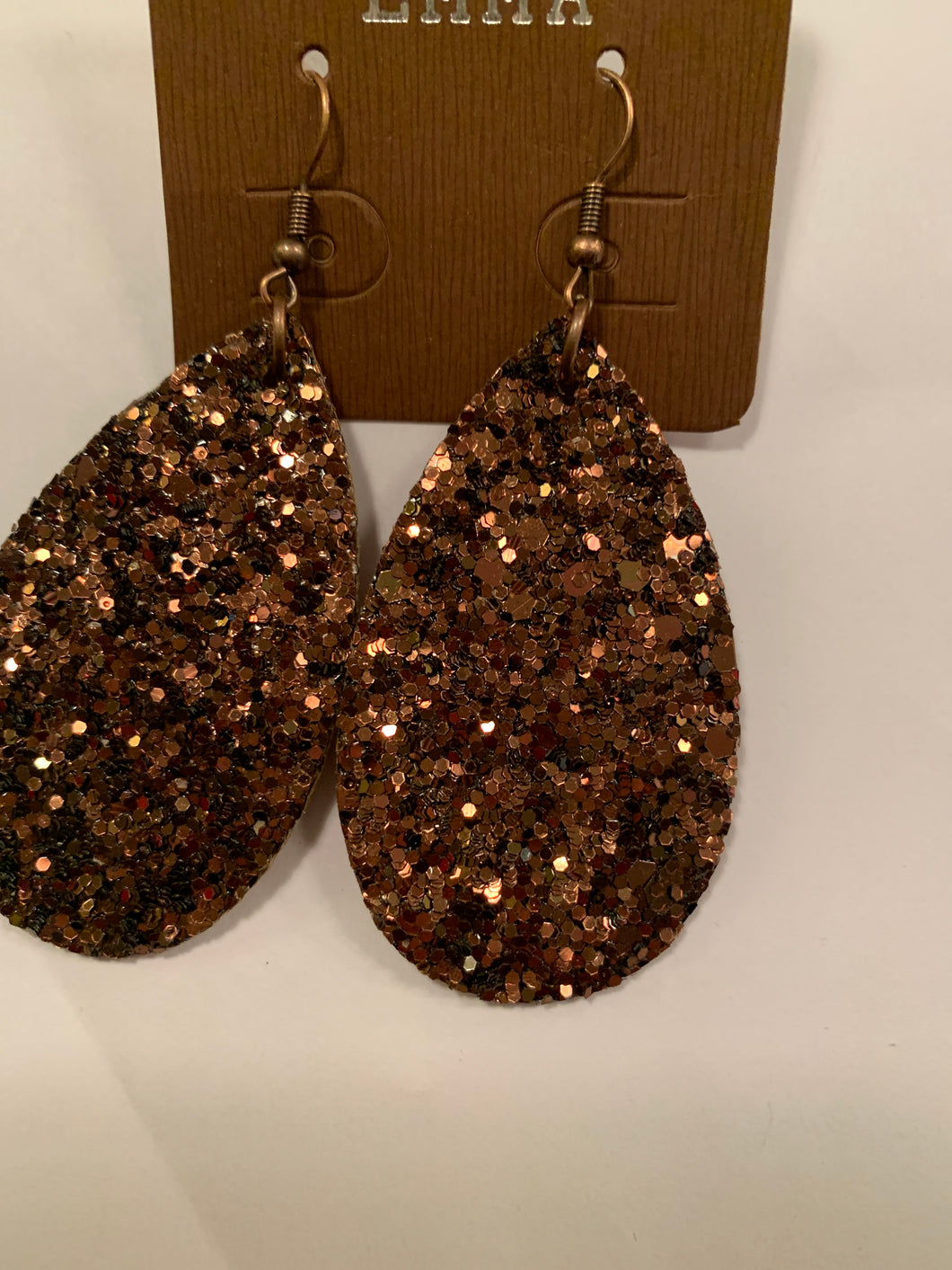 Brown teardrop earrings