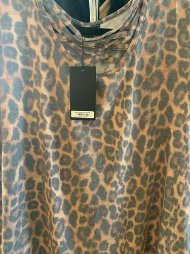 Lucky and blessed cheetah top with crisscross