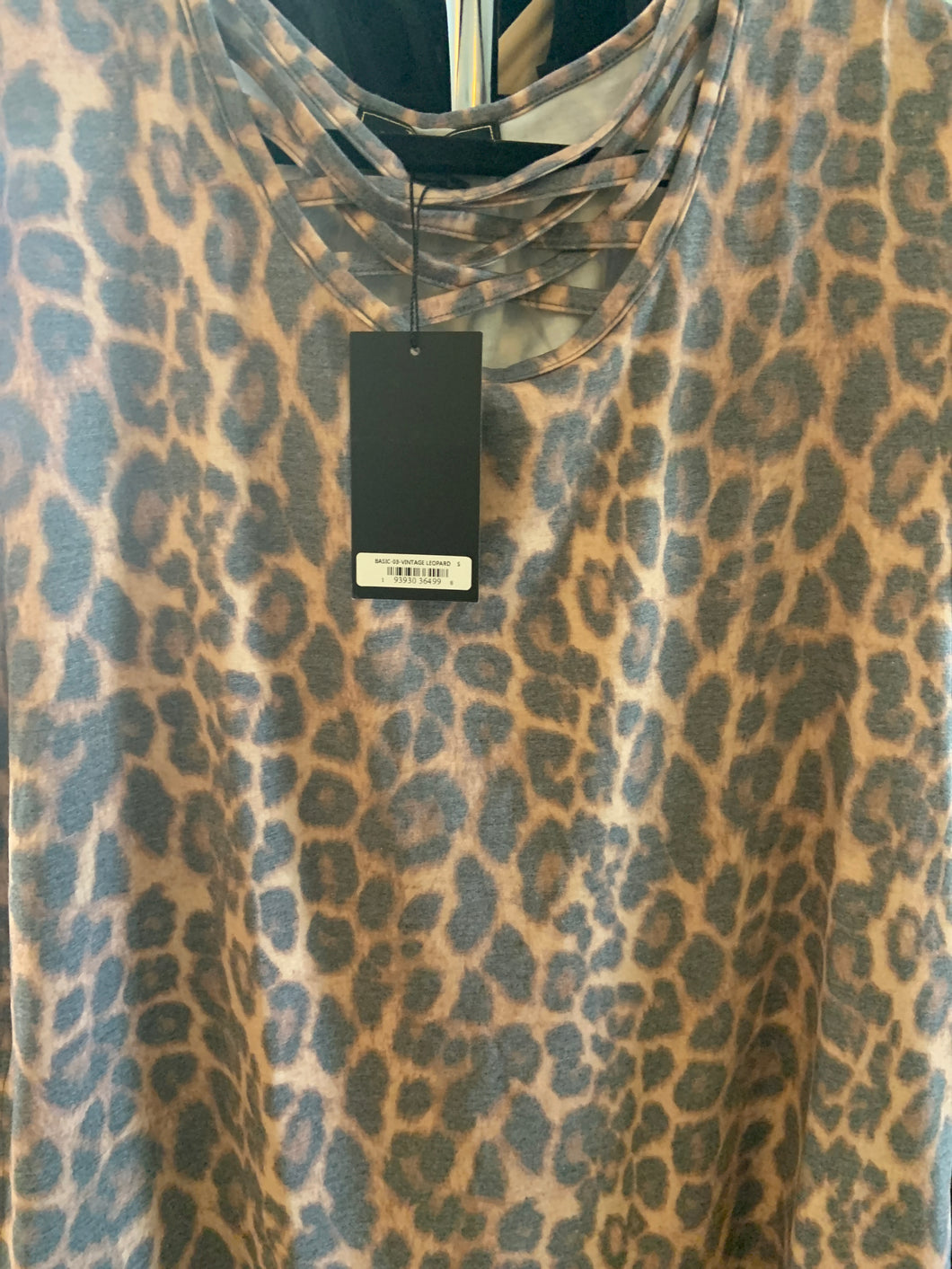 Lucky and blessed cheetah top with crisscross