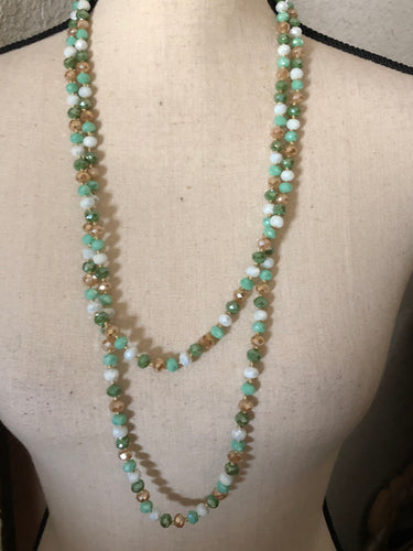 Mint/taupe/white beads #20