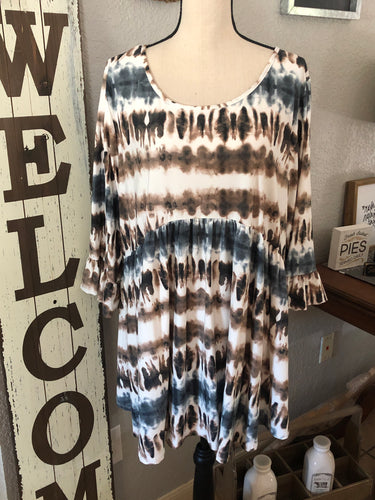 Top leggings material with ruffle sleeve