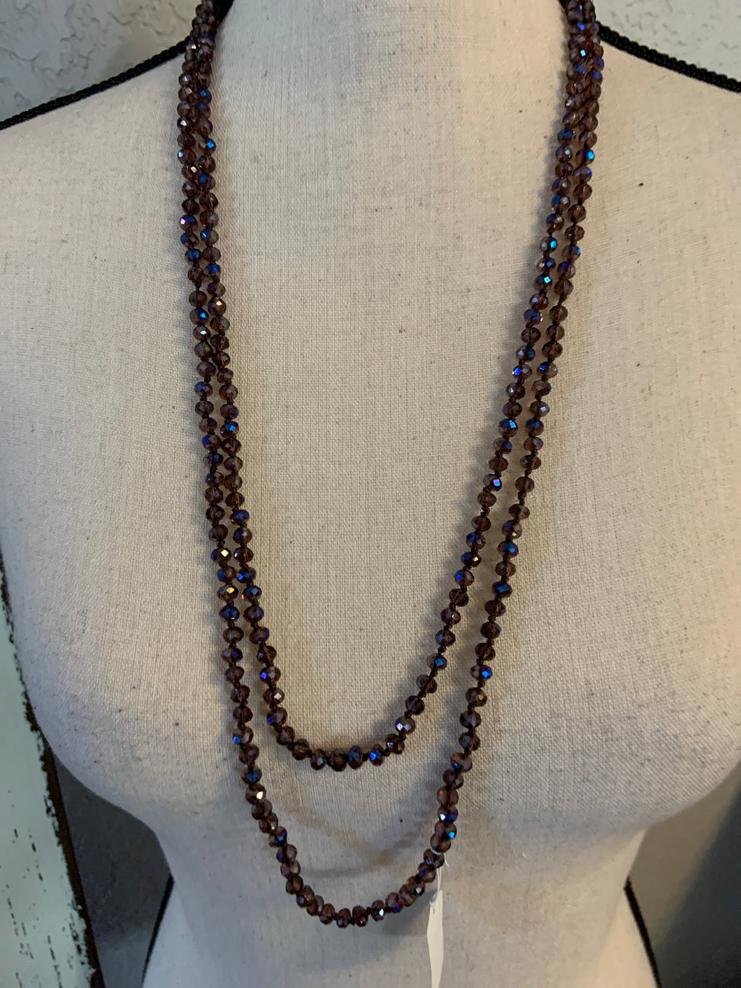 Brown with a blue highlight Mini beads