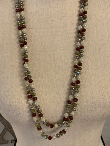 Cream /brown/green beads