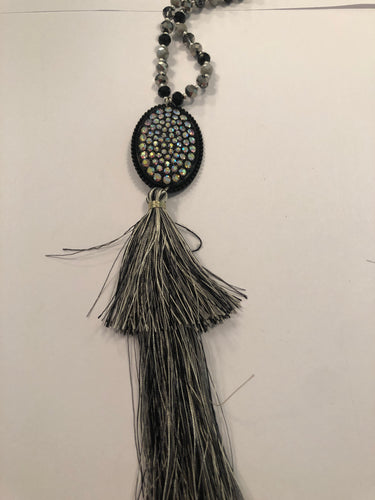 Black and silver concho necklace