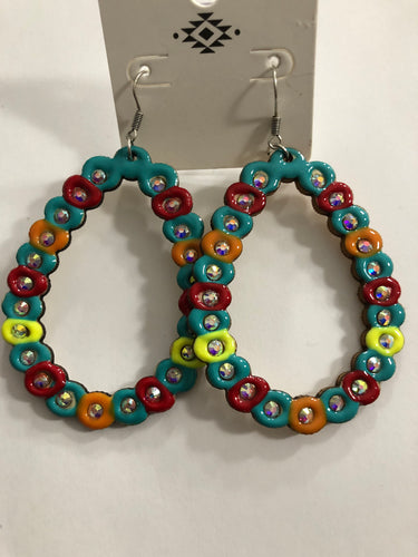 Multi color teardrop earrings