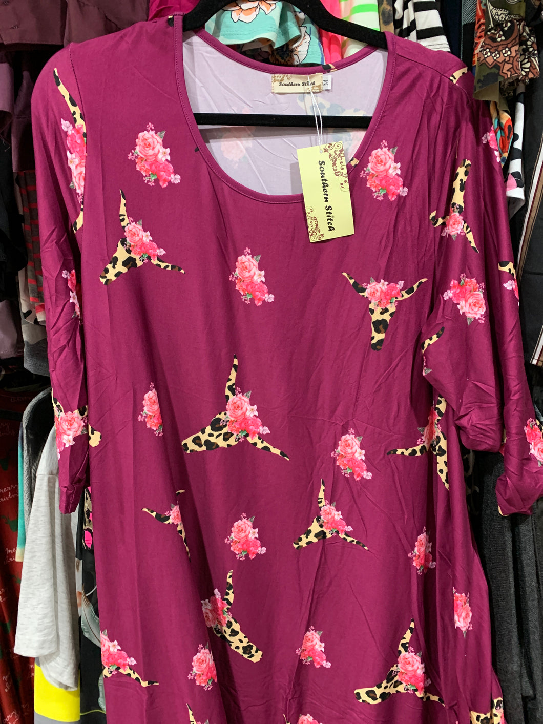 Berry bull skull dress