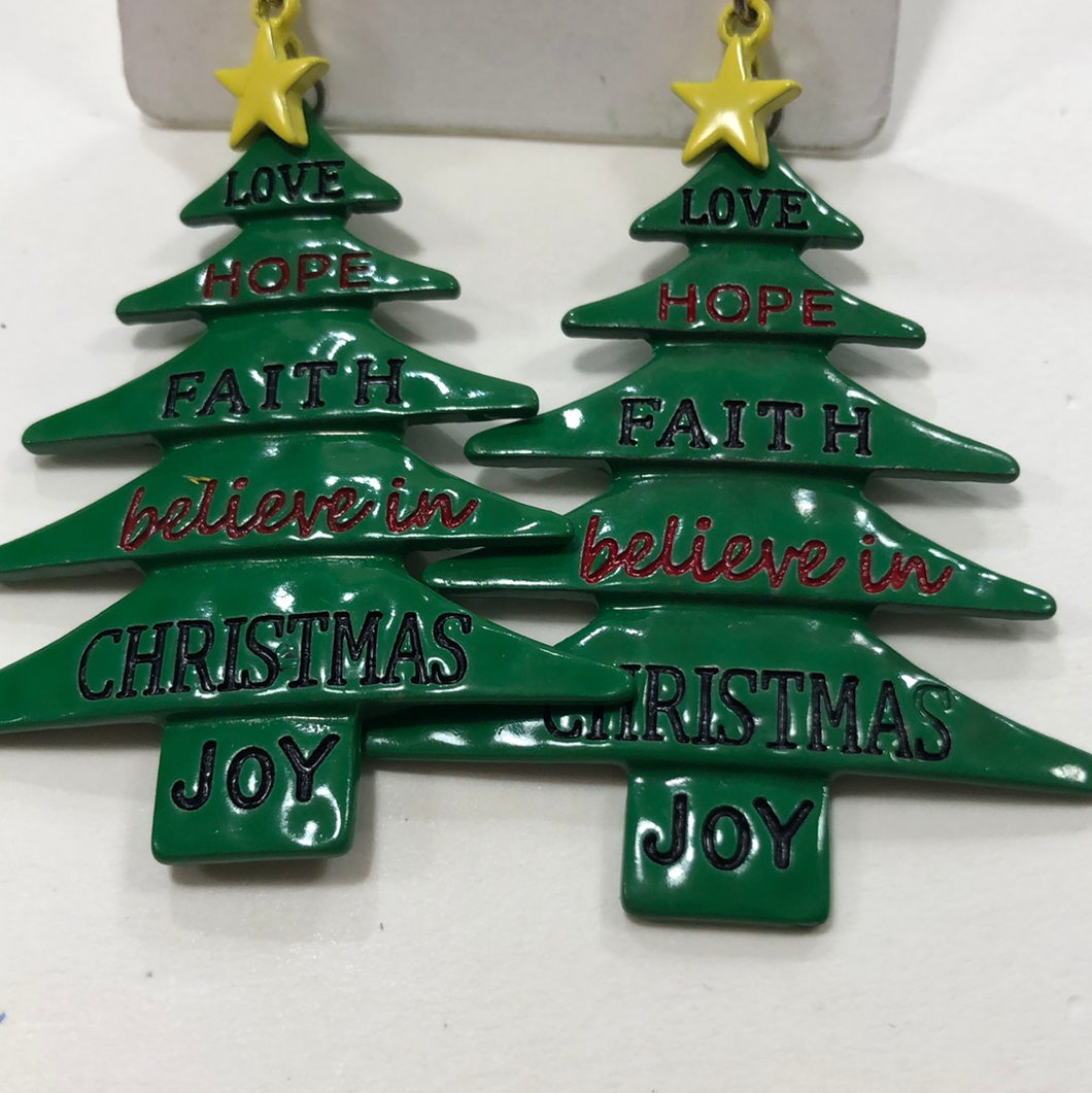 Love Xmas tree earrings
