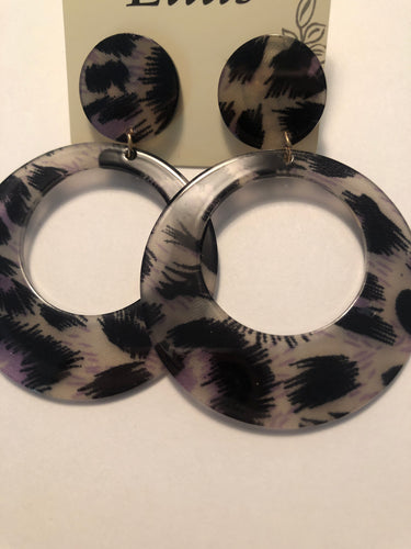 Earrings animal with purple