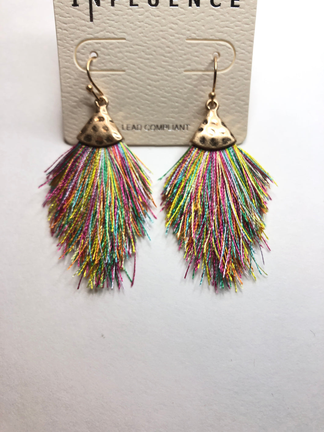 Multi color mini tassel earrings