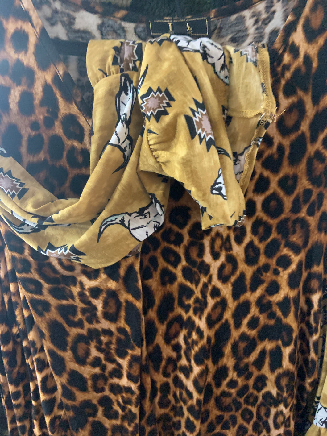 Cheetah top with bowl sleeves