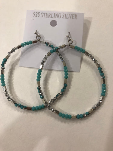 Mini turquoise/silver earrings