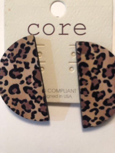 Earrings cheetah 1/2 circle