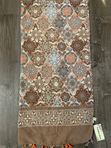 142 Medallion kimono brown background