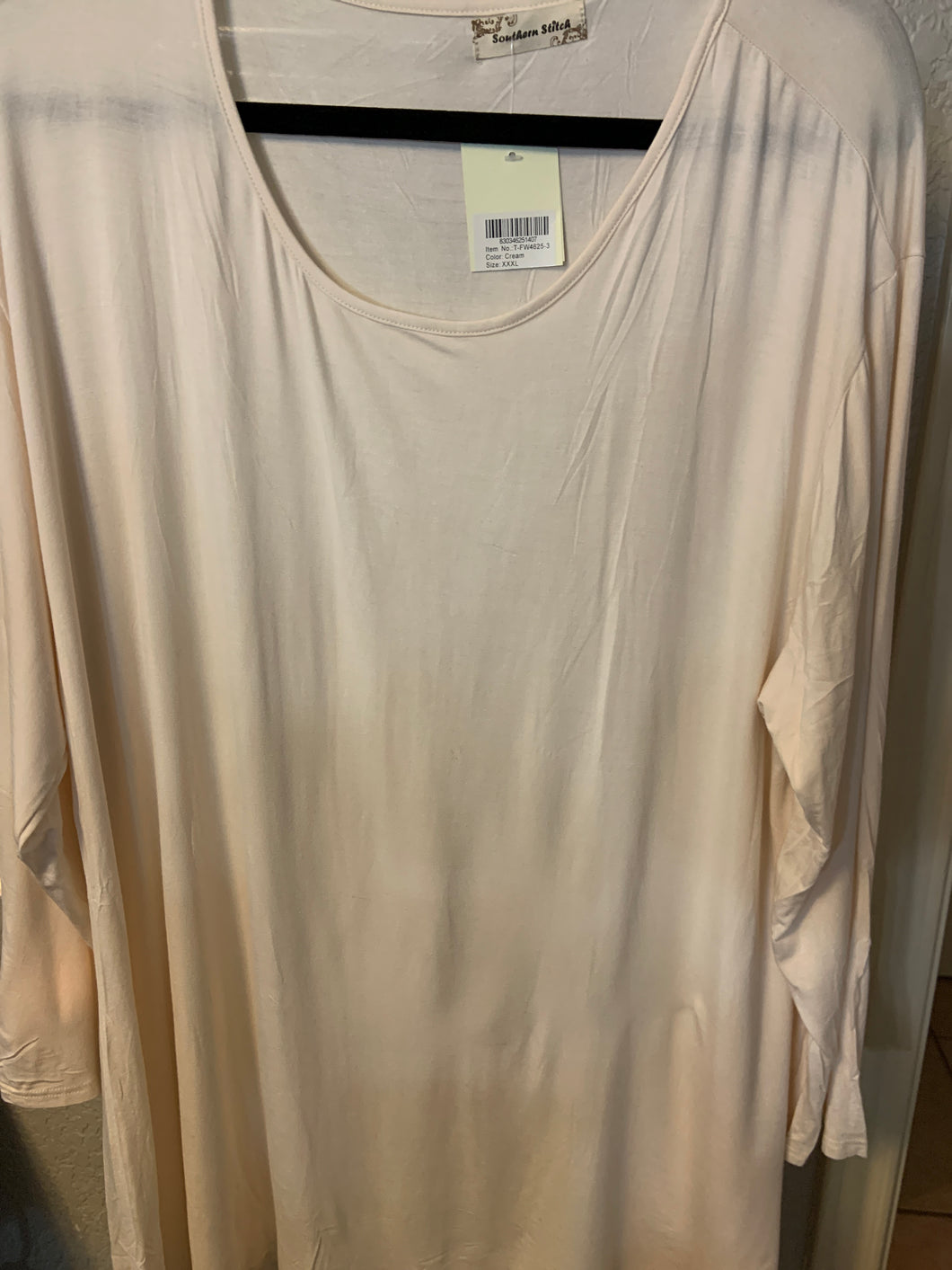 Cream southern stitch super stretchy gray on top