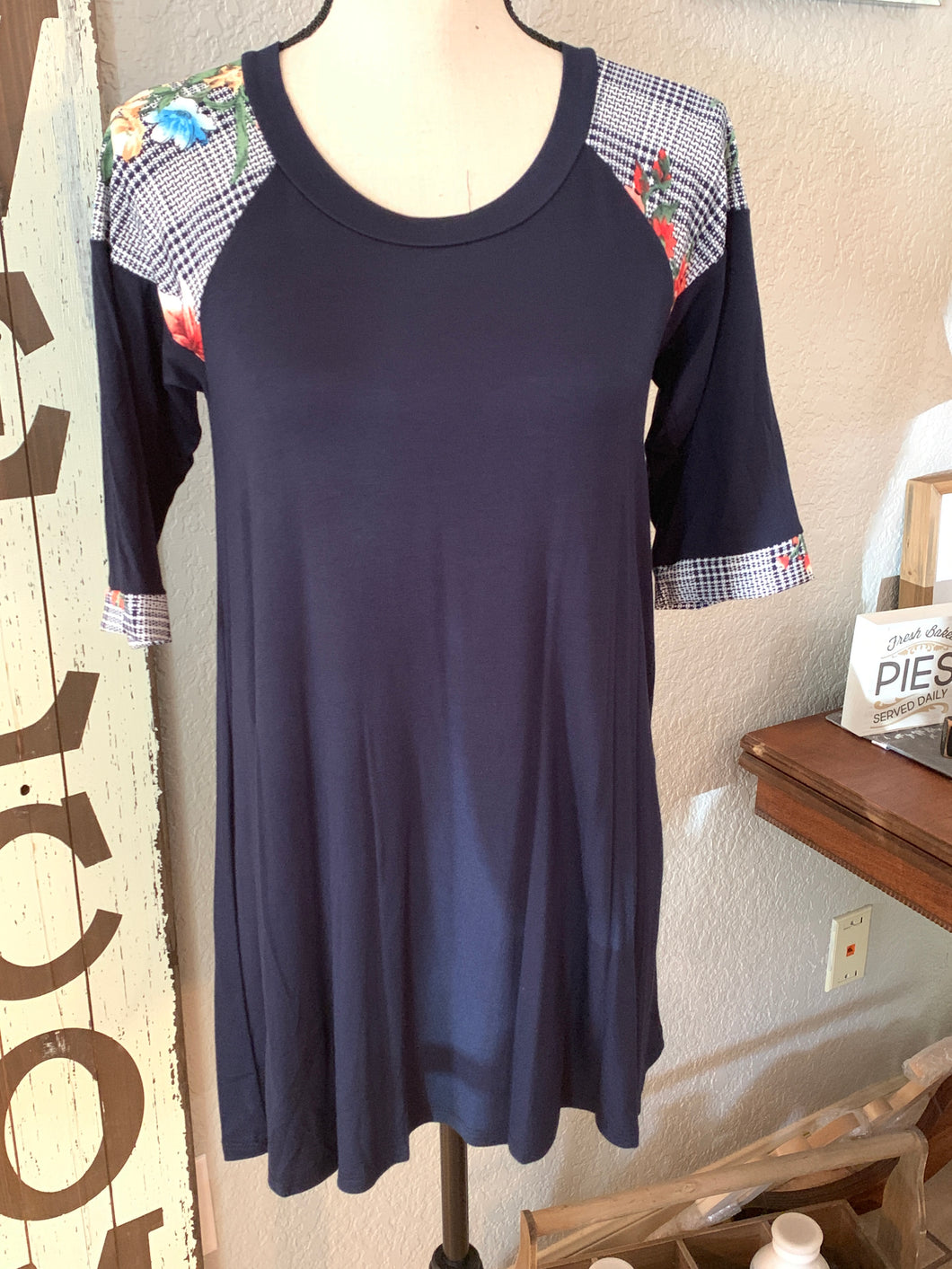 Top navy rayon and leggings material