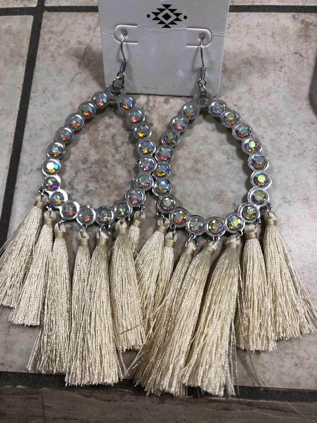 Cream tassel earrings